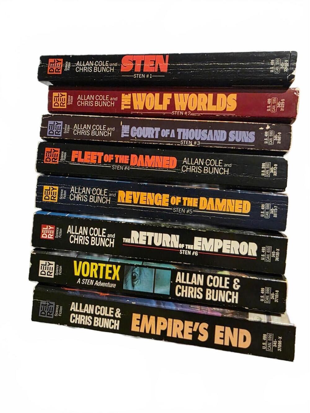 The Sten Adventures Book Set by Allan Cole and Chris Bunch - 8 Books